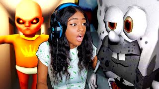 SPONGEBOB IS AFTER ME??!! AND THE BABY IN YELLOW IS BACK | Random Games