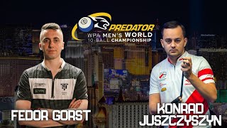 Fedor Gorst - Konrad Juszczyszyn | WORLD 10-BALL CHAMPIONSHIP 2024 | ROUND 1