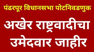 पंढरपूर पोटनिवडणुक l अखेर राष्ट्रवादीचा उमेदवार जाहीर पहा कुणाला  मिळाली उमेदवारी pandharpur