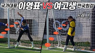 국가대표 이영표 vs 전국최강 여고생 순발력 대결…(반응속도 차이;;)