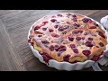 Clafoutis Framboises & Rhubarbe Facile & Vegan  Easy Vegan Raspberry, Rhubarb Clafoutis
