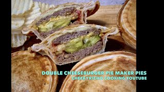 Pie Maker Double Cheeseburger Pies easy family Cheekyricho Cooking video recipe ep. 1,336