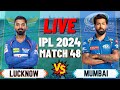 Live MI Vs LSG 48th T20 Match | Cricket Match Today | LSG vs MI live 1st innings #ipllive