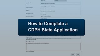 How to Complete a CDPH State Application