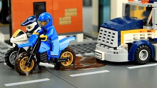 lego city motorcycle race funny story about moto lego Races