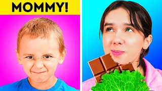 MY MOM IS HIDING SWEETS! 🍫🥬 || Cute And Useful Parenting Tricks And Funny DIY Crafts For Kids