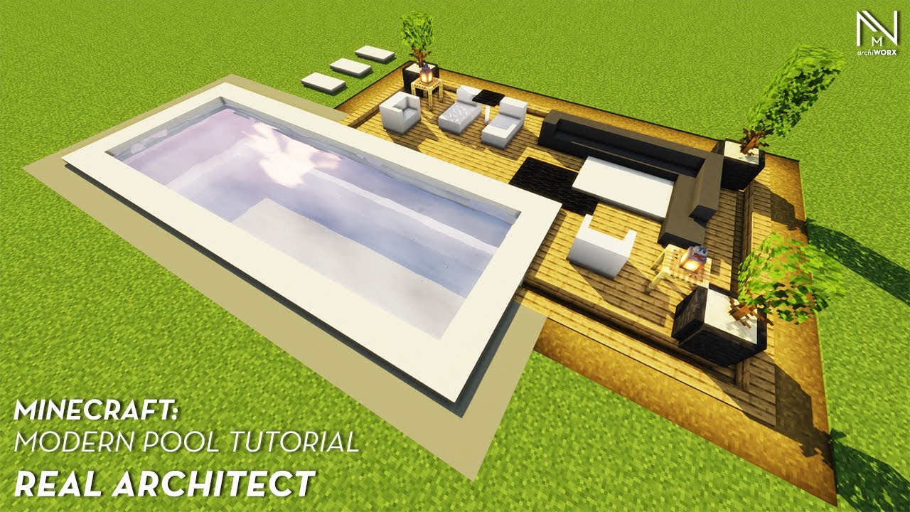 Minecraft How To Build A Pool Tutorial Easy Youtube