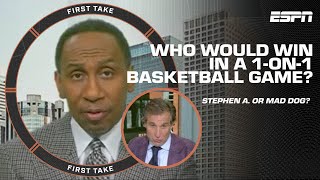NOT AN HOUR OR DAY! 😤 Stephen A. CONFIDENT he'd win 1-on-1 basketball game vs. Mad Dog | First Take