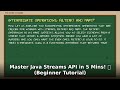 Master Java Streams API in 5 Mins! 🚀 Beginner Java Tutorial & Examples