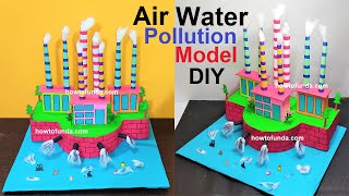 water and air pollution model 3d science project using cardboard - diy simple steps | howtofunda