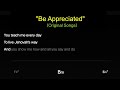 Be Appreciated (JWKaraoke)