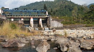 India's second oldest dam BINDU dam on Jaldhaka River and Indo-Bhutan border, India in 4k ultra HD