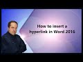 How to insert a hyperlink in Word 2016 How to insert a hyperlink in Word 2016