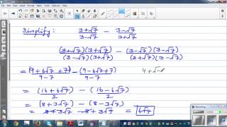 Simplifying fractions in surd form and checking the answer of calculator