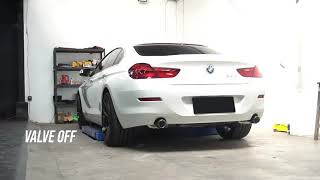 BMW 640i f12/13 Grandcoupe with ARMYTRIX Full Turboback Valvetronic System and Decatted Downpipe