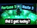 USING 1 HOUR OF FORTUNE 3 AND HASTE 3 IN SOLS RNG!