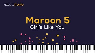 Maroon 5 ft. Cardi B - Girls Like You - Piano Cover Tutorial