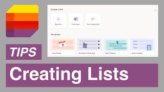Microsoft Lists | Three Tips for Creating Lists
