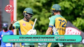 GT20 Canada Highest Partnerships | Chadwick Walton and Rassie van der Dussen |