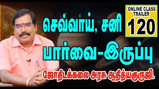 செவ்வாய், சனி பார்வை- இருப்பு.ONLINE CLASS TRAILER - 120#adityaguruji #jothidam