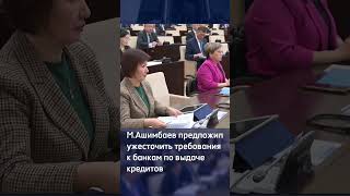 Маулен Ашимбаев предложил ужесточить требования к банкам по выдаче кредитов