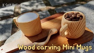 우드카빙 | 미니머그잔 만들기 #2 Wood Carving wooden mug