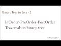 Binary Tree in Java - 2: Inorder, PreOrder & PostOrder Traversals in Binary Tree