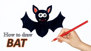 Bat drawing for Halloween.  Happy Halloween. วาดรูปค้างคาว ค้างคาวผีดูดเลือด วาดรูปวันฮาโลวีน
