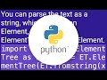 Python xml ElementTree from a string source?