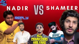 Shahmeer Abbas VS Nadir Ali/Nadir Ali Reply to shahmeer from Defaulter/All pranksters R Fake(Roast).