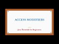Access modifiers in java | Public, private, default, protected | Java basic Tutorial for beginners