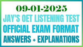 OET LISTENING TEST 09.01.2025 #oet #oetexam #oetnursing #oetlisteningtest