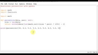 calculate percentiles with python