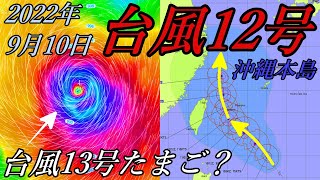 台風12号2022進路予想は中国か朝鮮半島へ！台風13号たまご9月10日の最新情報