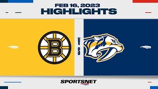 NHL Highlights | Bruins vs. Predators - February 16, 2023