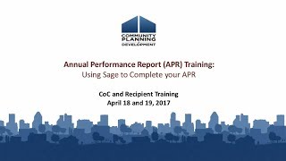 APR Training: Using Sage to Complete Your APR