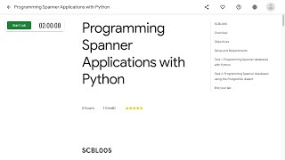Programming Spanner Applications with Python SCBL005