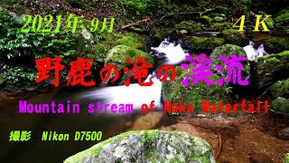 【4K】 2021年9月　【野鹿の滝の渓流】　Mountain stream of Noka Waterfall  September 4 , 2021