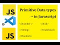 Primitive data types in JavaScript | String, Number, Boolean & typeof