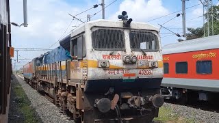 Wdp4d with inspection car overtakes jbp vrl at bhakti nagar