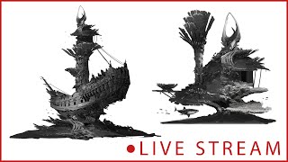 PAINTING ARCHITECTURAL CONCEPTS FOR THE VLOG - CONCEPT ART LIVE STREAM