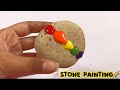 How to paint on rock😍🫶| 2 Easy Acrylic painting for beginners #painting #rockpainting