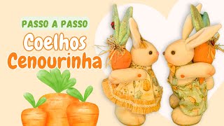 COELHOS CENOURINHA PARA PÁSCOA - Passo a passo completo de artesanato