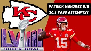 Super Bowl 58 Player Props, Predictions and Picks - Patrick Mahomes O/U 36.5 Pass Attempts