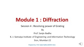 Diffraction Session 4 (Resolving Power of Grating) noise reduced