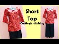 How to stitch short top in malayalam/How to stitch short top for jeans/top cutting and stitching