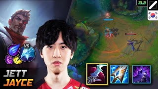 Jett Mid ジェイス Build 赤月の刃 フェイズラッシュ - Jett Jayce Match Highlight - LOL KR 13.3