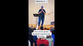 This school janitor decided to perform for the kids 😱😲 #shorts | Wait til you hear it!