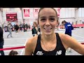 Providence’s Kimberley May after running NCAA #7 all-time 4:27.85 mile at 2024 BU Terrier