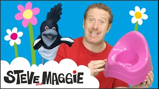 Potty Training with Steve and Maggie | Stories and Songs for Kids from Wow English TV | Potty Song